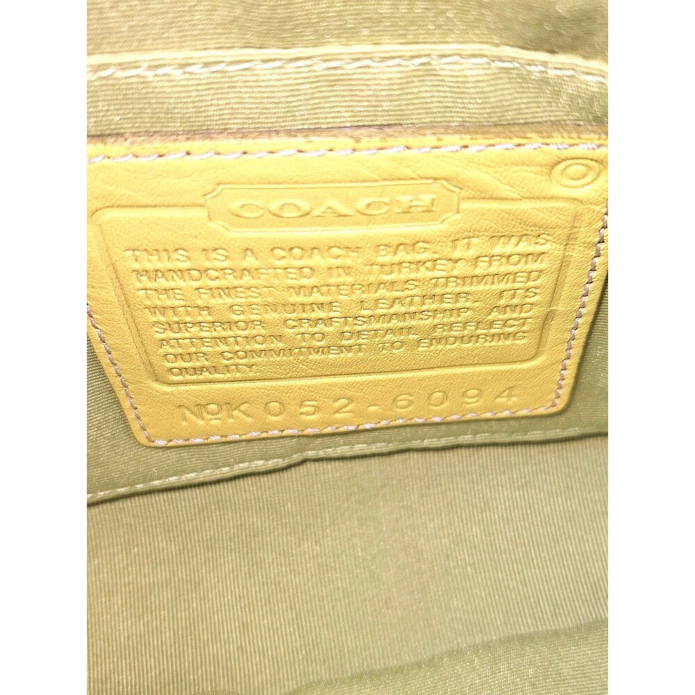 Coach Yellow Lime Demi Leather Bottom Y2K Purse Shoulder Bag #6094 - Picture 7 of 9